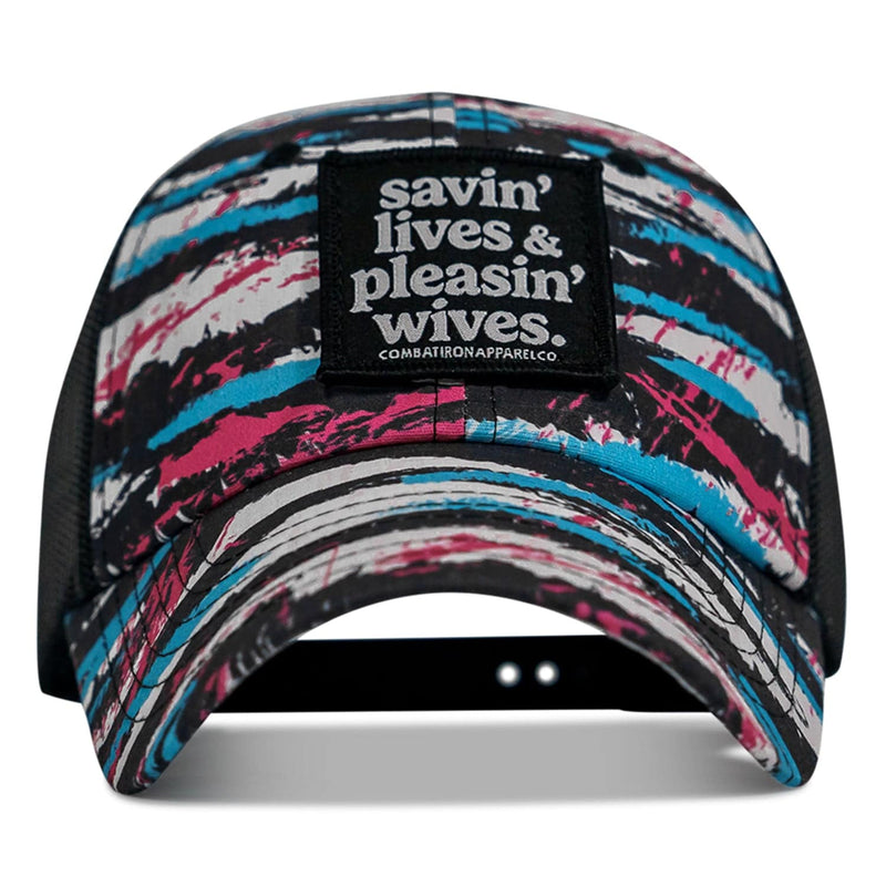Load image into Gallery viewer, Ripstop Savin&#39; Lives &amp; Pleasin&#39; Wives Low Pro Snapback
