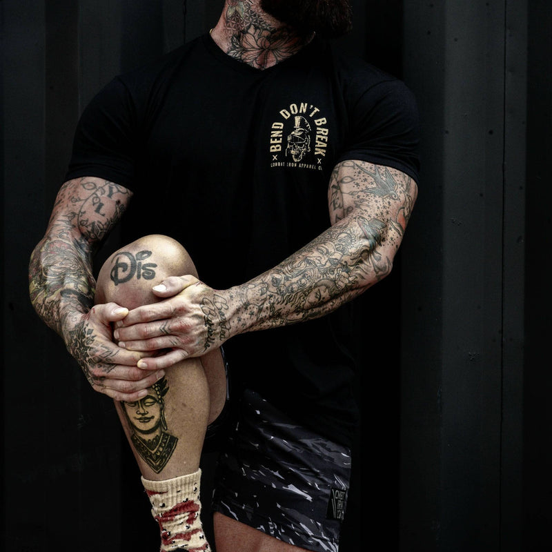 Load image into Gallery viewer, Bend Don&#39;t Break Barbell Skull Men&#39;s T-Shirt
