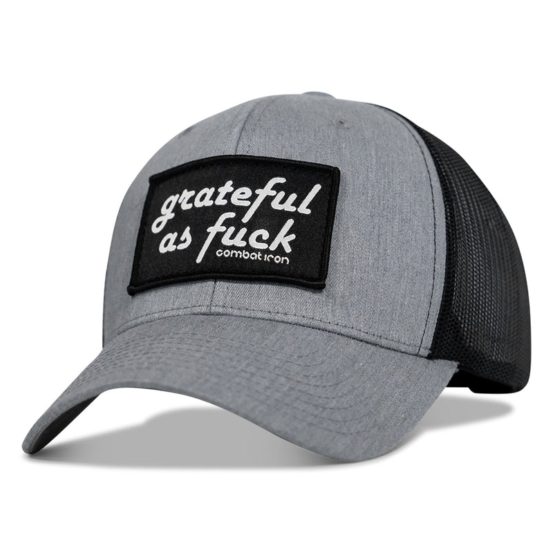 Load image into Gallery viewer, Grateful As F*ck Patch Mesh Snapback Hat
