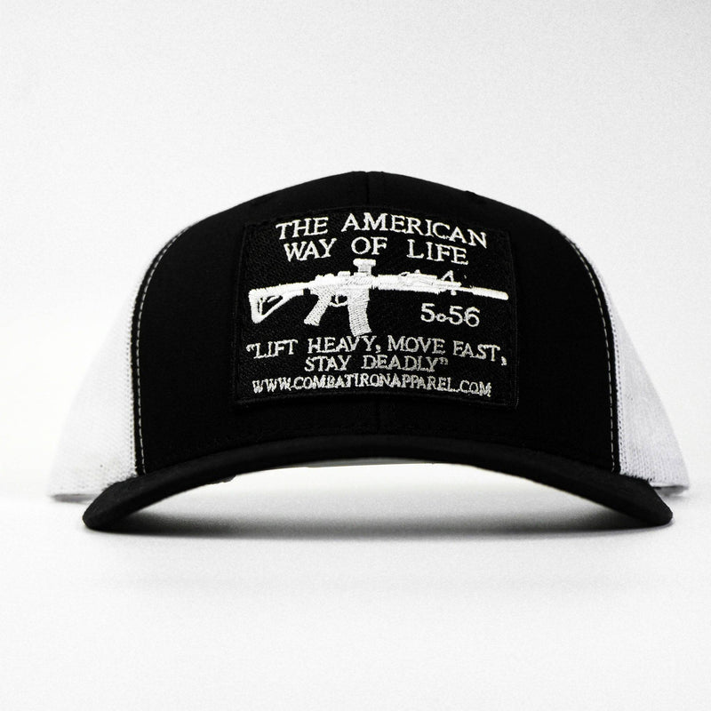 Load image into Gallery viewer, American Way Of Life 5.56 Black Patch Edition Mid-Profile Mesh Snapback
