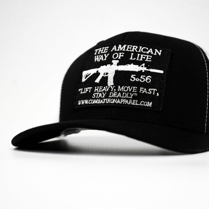 Load image into Gallery viewer, American Way Of Life 5.56 Black Patch Edition Mid-Profile Mesh Snapback
