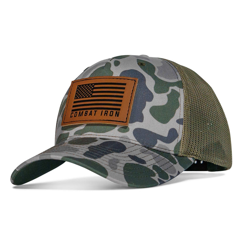 Load image into Gallery viewer, US Flag Leather Patch SnapBack Hat
