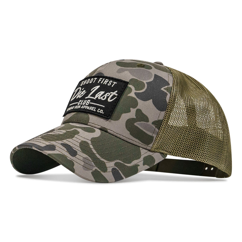 Load image into Gallery viewer, Shoot First. Die Last. Club Patch Snapback
