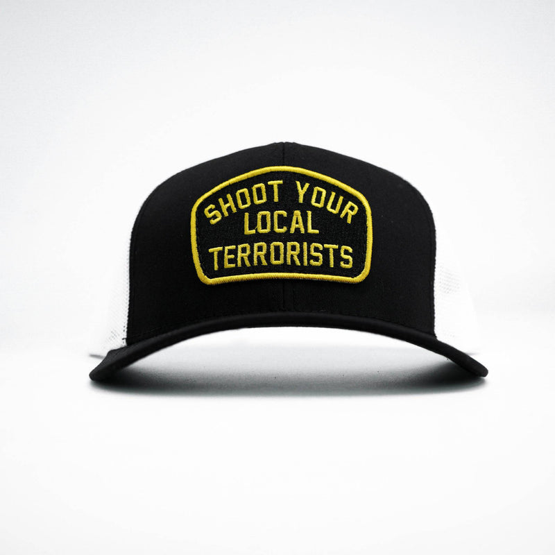 Load image into Gallery viewer, Shoot Your Local Terrorists Patch Snapback Hat
