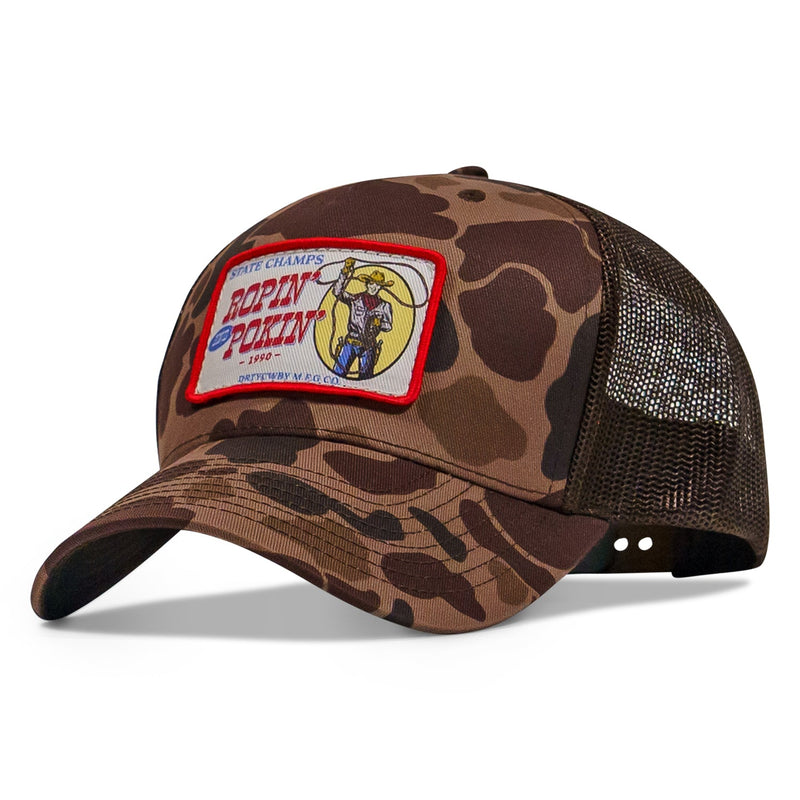Load image into Gallery viewer, Ropin&#39; and Pokin&#39; Dirty Cowboys Patch SnapBack Hat

