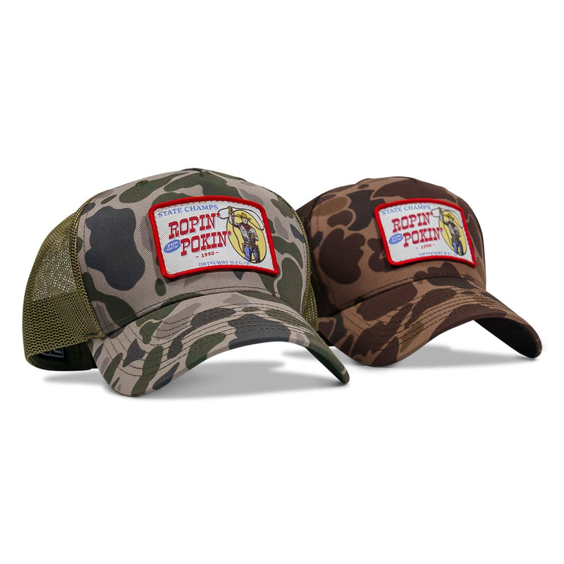 Load image into Gallery viewer, Ropin&#39; and Pokin&#39; Dirty Cowboys Patch SnapBack Hat
