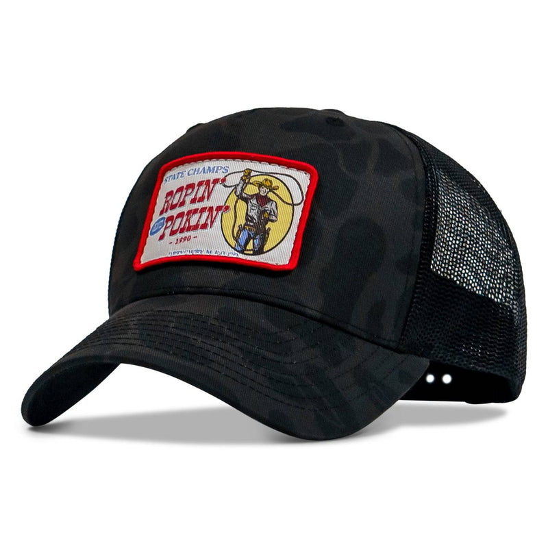Load image into Gallery viewer, Ropin&#39; and Pokin&#39; Dirty Cowboys Patch SnapBack Hat
