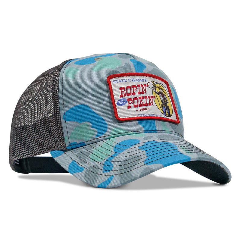 Load image into Gallery viewer, Ropin&#39; and Pokin&#39; Dirty Cowboys Patch SnapBack Hat
