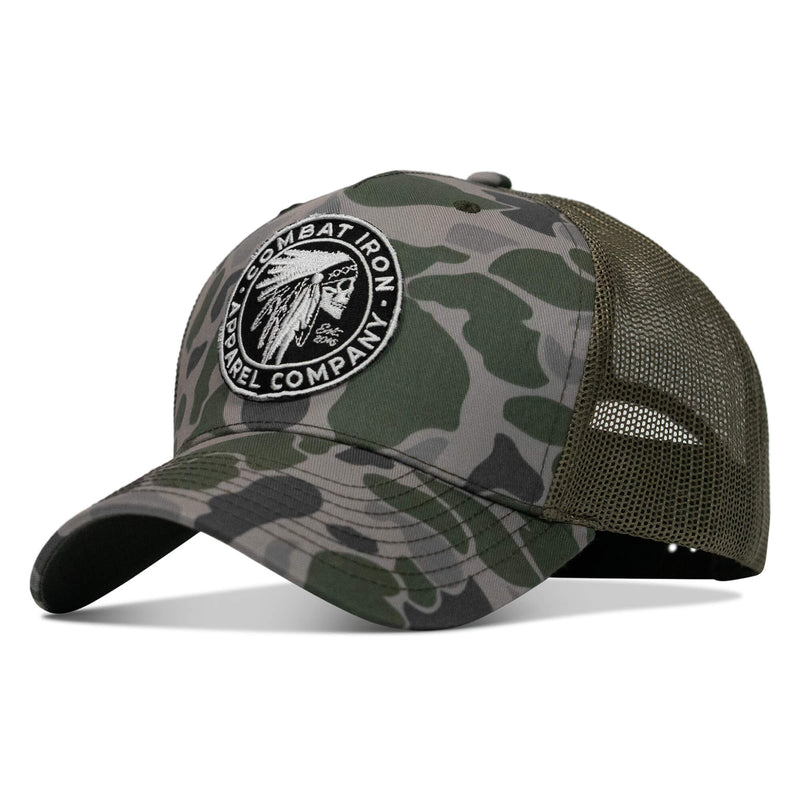 Load image into Gallery viewer, Indian Chief Skull Patch Snapback
