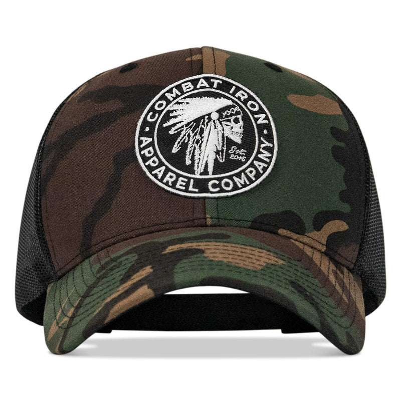 Load image into Gallery viewer, Indian Chief Skull Patch Snapback
