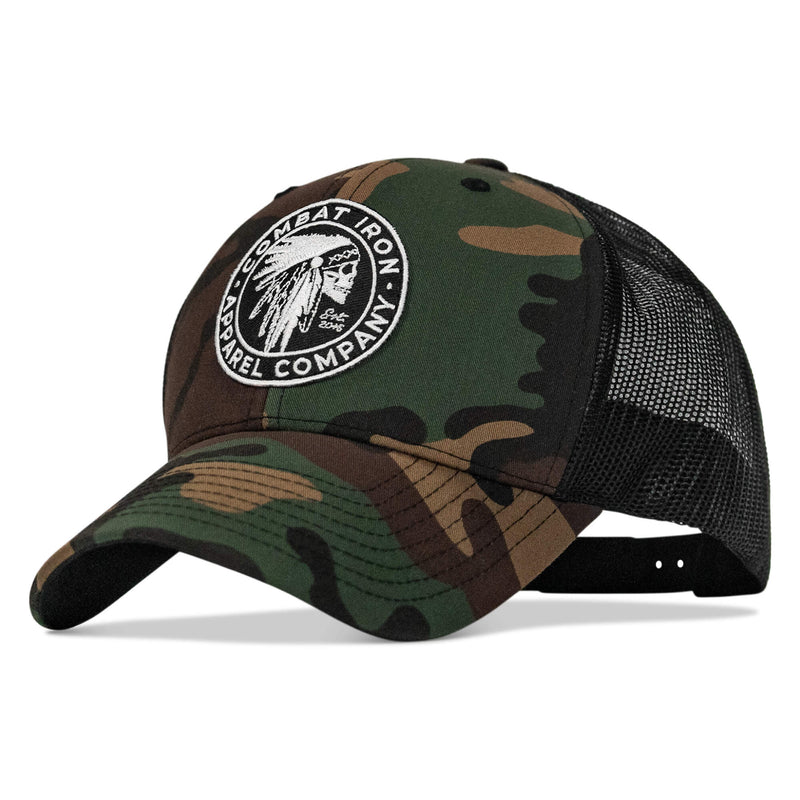 Load image into Gallery viewer, Indian Chief Skull Patch Snapback
