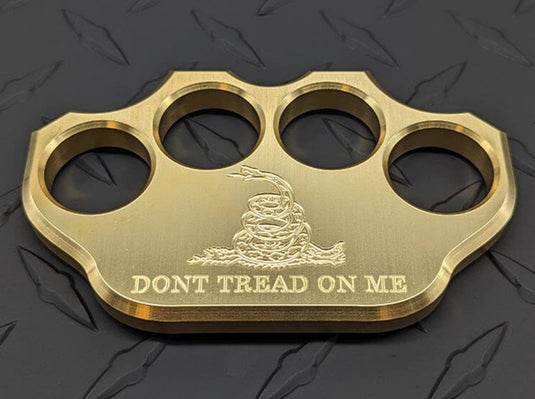 Milspin 3/4lb Brass Knuckle Gadsden Flag Solid Brass Paperweight