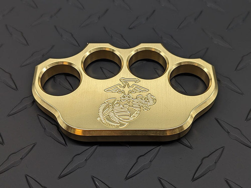 Load image into Gallery viewer, Milspin 3/4lb Brass Knuckle Marine Corps EGA Solid Brass Paperweight
