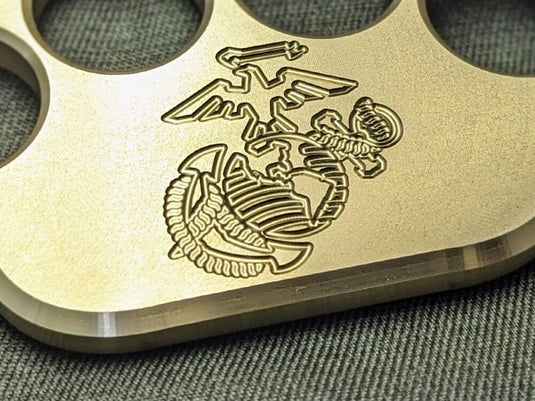 Milspin 3/4lb Brass Knuckle Marine Corps EGA Solid Brass Paperweight