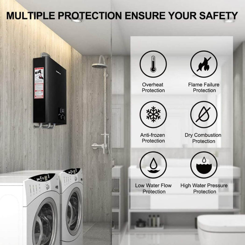 Load image into Gallery viewer, Camplux Tankless Instant Hot Water Heater 2.64 GPM | Black
