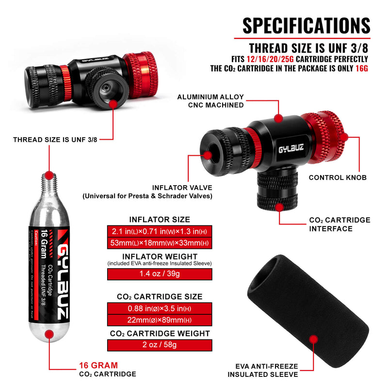Load image into Gallery viewer, CO2 Inflator Set (with 6×16g Cartridges)
