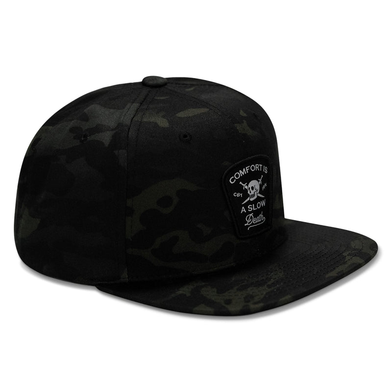 Load image into Gallery viewer, Comfort Is A Slow Death Patch Flatbill Snapback Hat
