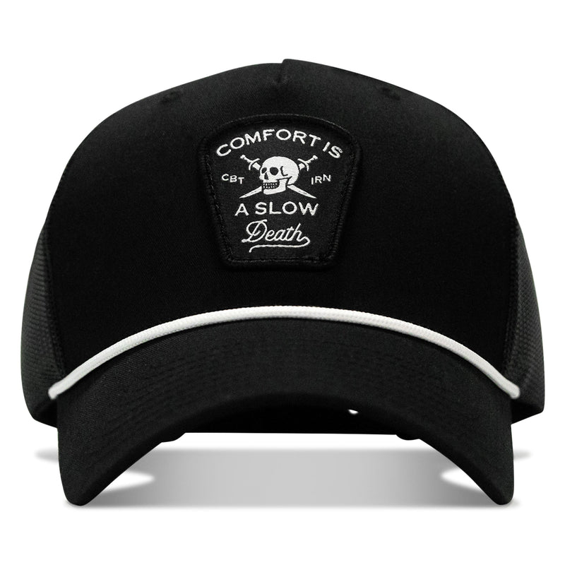 Load image into Gallery viewer, Comfort Is A Slow Death Patch Rope Snapback
