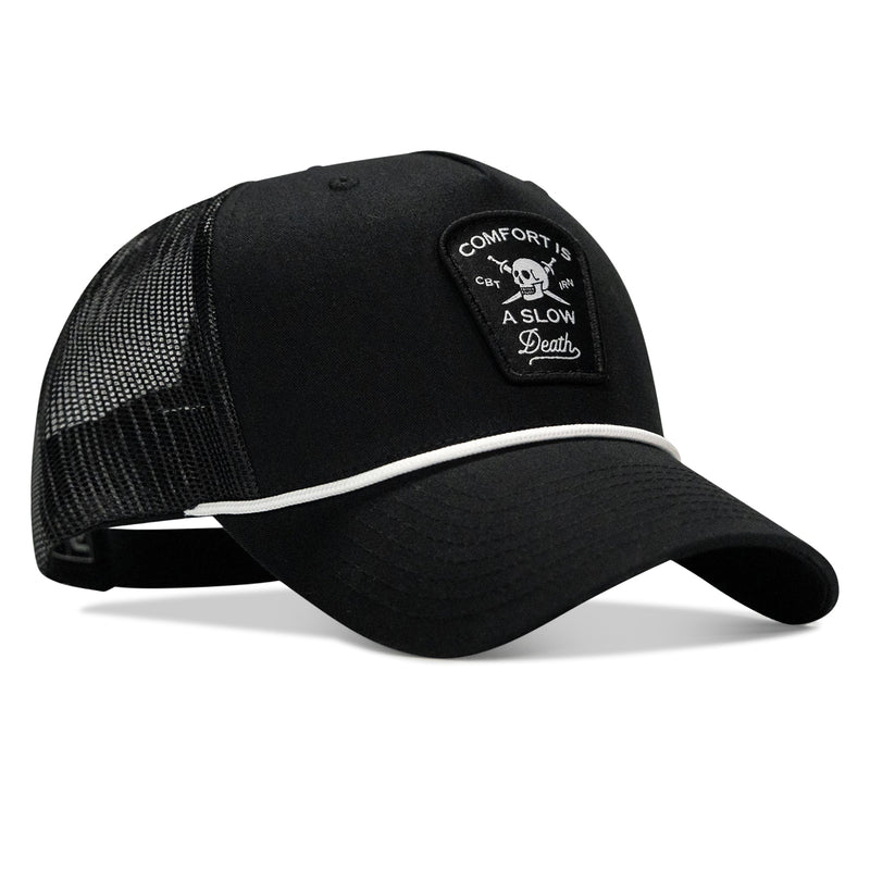 Load image into Gallery viewer, Comfort Is A Slow Death Patch Rope Snapback
