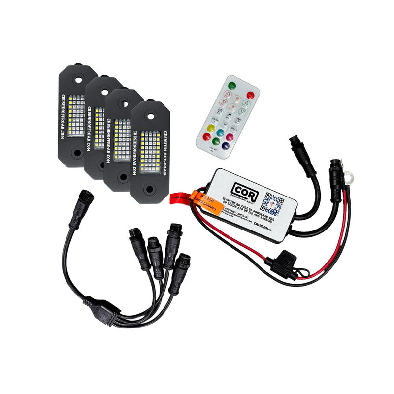 Load image into Gallery viewer, 4 Piece RGB+W 45 LED Pod with Dual Zone Controller, 1710 Lumen, G-Series
