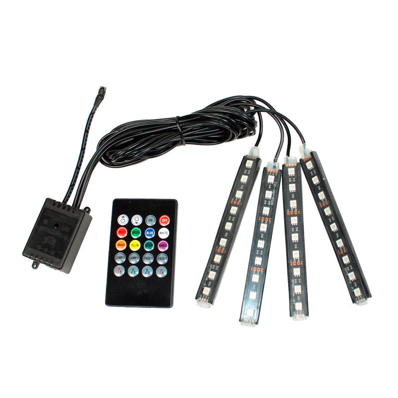 Load image into Gallery viewer, 4 Piece LED Strip Interior Car Light Kit
