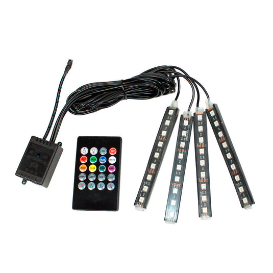 4 Piece LED Strip Interior Car Light Kit