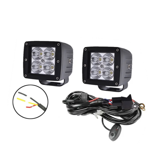 3" RGB+W Pod LIght Kit W/ Power Harness
