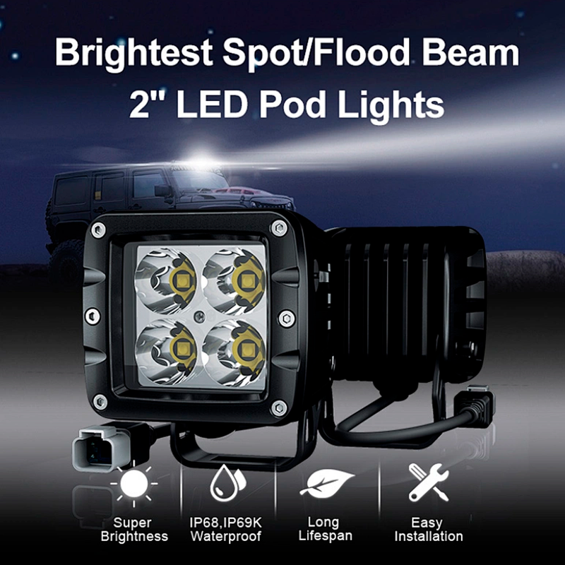 Load image into Gallery viewer, 2" Heavy Duty 40w LED Spot Pattern Pod Light
