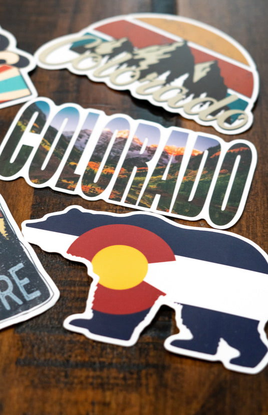 Colorado Flag Bear Sticker