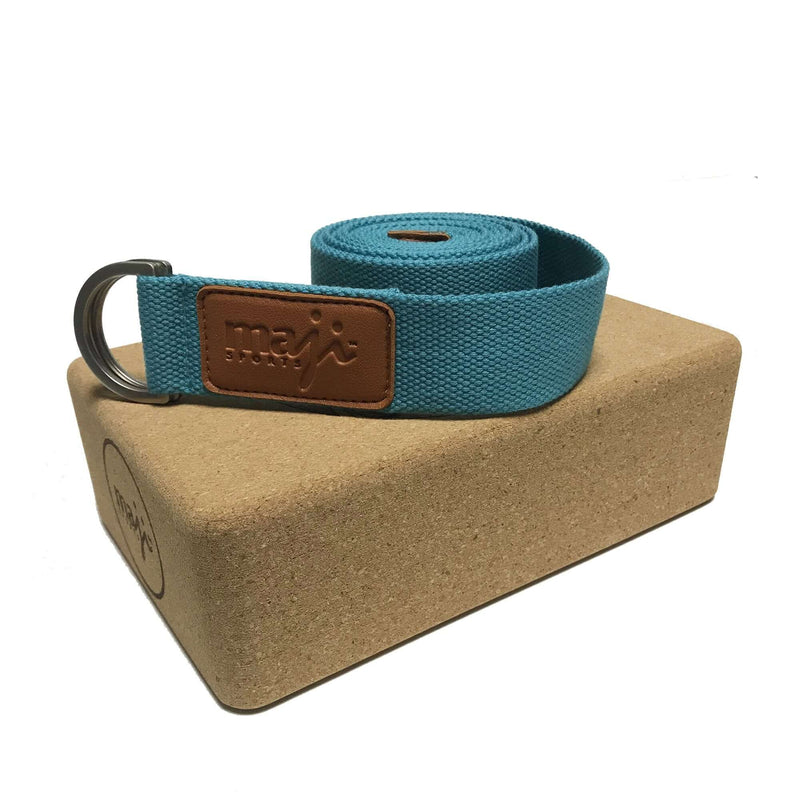 Load image into Gallery viewer, Cork Yoga Block &amp; Strap Combo
