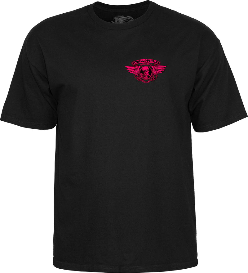 Load image into Gallery viewer, Powell Peralta Winged Ripper T-Shirt - Pink Blacklight Black
