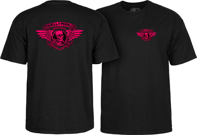 Load image into Gallery viewer, Powell Peralta Winged Ripper T-Shirt - Pink Blacklight Black
