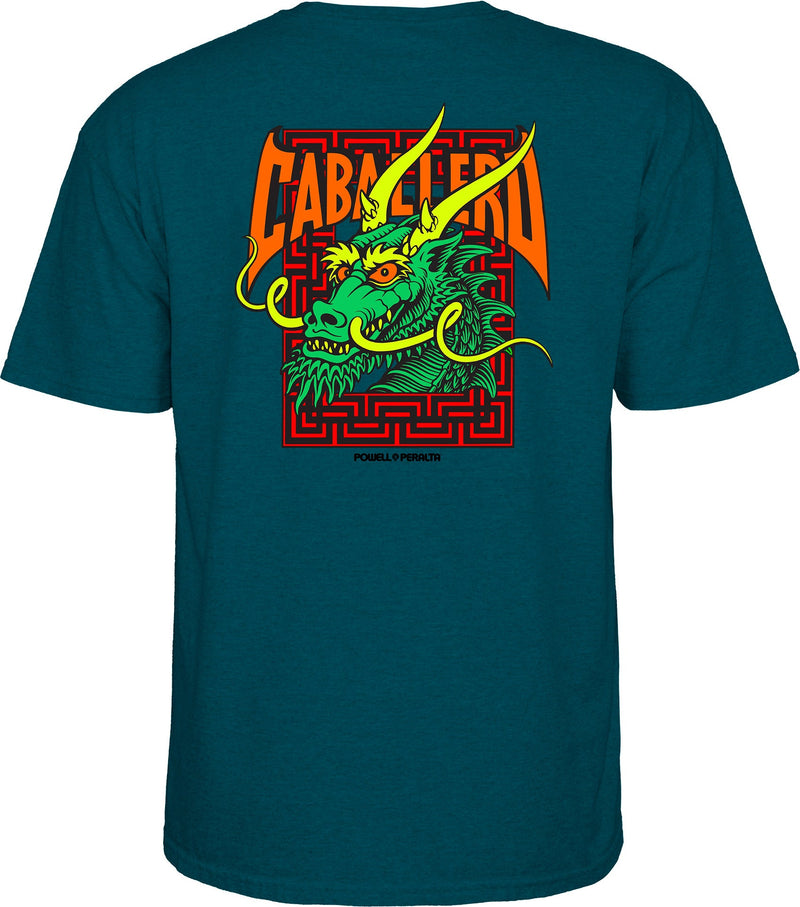 Load image into Gallery viewer, Powell Peralta Steve Caballero Street Dragon T-shirt - Midnight Teal
