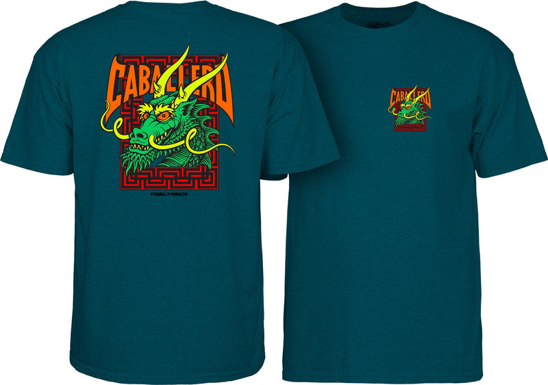 Load image into Gallery viewer, Powell Peralta Steve Caballero Street Dragon T-shirt - Midnight Teal
