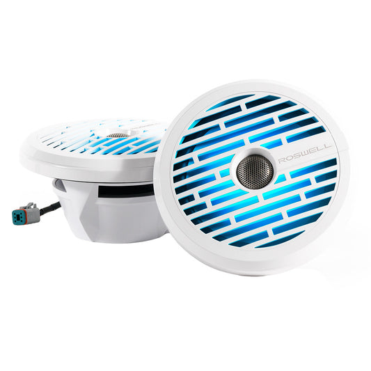 Roswell R1 8” Marine Speakers - White - 100W RMS & 200W Peak Power - Skoutley Outdoors LLC