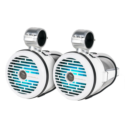 Roswell R1 8” Tower Speakers - White - 100W RMS & 200W Peak Power - Skoutley Outdoors LLC