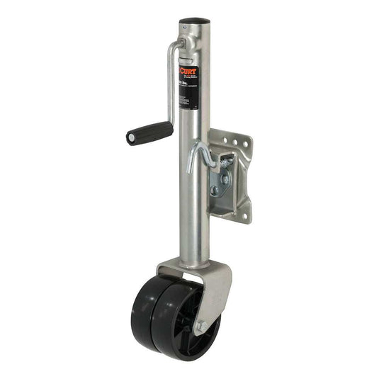 CURT Marine Jack w/Dual 6” Wheel - 1,500 lbs - Adjust Vertically 10