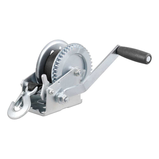 CURT Hand Crank 1400 lb. Winch w/20' Strap & 7-1/2" Handle - Skoutley Outdoors LLC