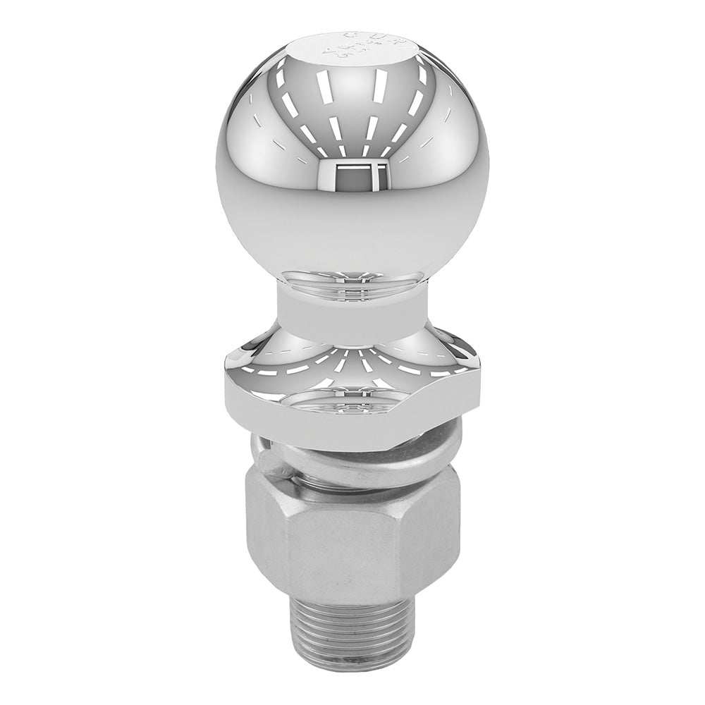 CURT 2" Trailer Ball - 1" x 2-1/8" Shank - 7,500 lbs. - Chrome - Skoutley Outdoors LLC