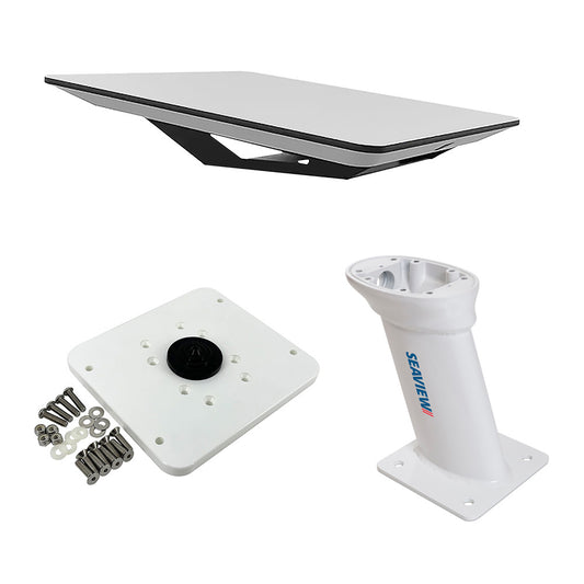 KVH Starlink Flat Panel Kit w/10" Seaview Pedestal Mount & ADASTLKA Starlink Top Plate - Skoutley Outdoors LLC