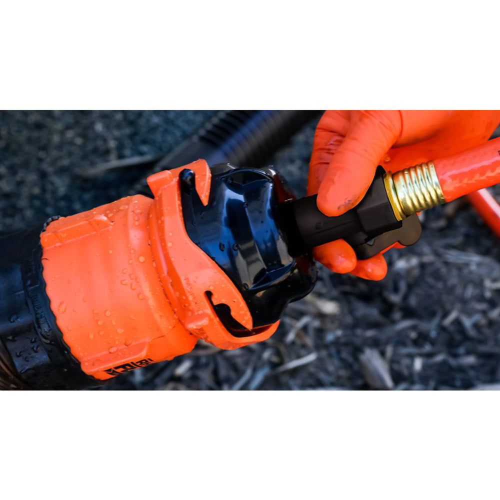 Camco RhinoFlex 10’ Clean Out Hose w/Rinser Cap - 5/8" Internal Diameter - Skoutley Outdoors LLC