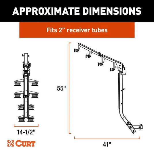 CURT ActiveLink Ultra Series Bike Rack - 4 Bikes Up to 180 lbs - Skoutley Outdoors LLC