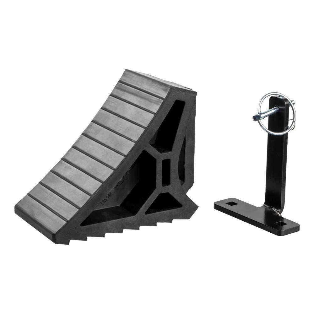 CURT HD Rubber Wheel Chock w/Handle & Single Trailer Mount - Skoutley Outdoors LLC