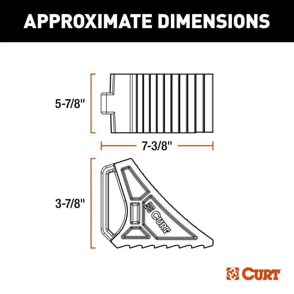 CURT HD Rubber Wheel Chock w/Handle & Single Trailer Mount - Skoutley Outdoors LLC