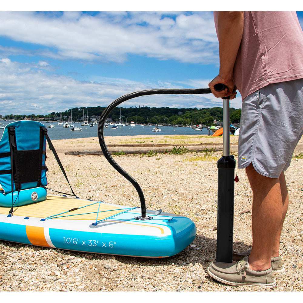 Solstice Watersports 10'6" Rambler Inflatable Stand-Up Paddleboard/Kayak 2-In-1 Kit w/Seat & Convertible Paddle - Orange - Skoutley Outdoors LLC