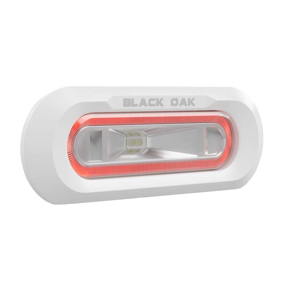 Black Oak Low Pro™ Marine Spreader Light - Flush Mount - White Housing - Red LED - Skoutley Outdoors LLC