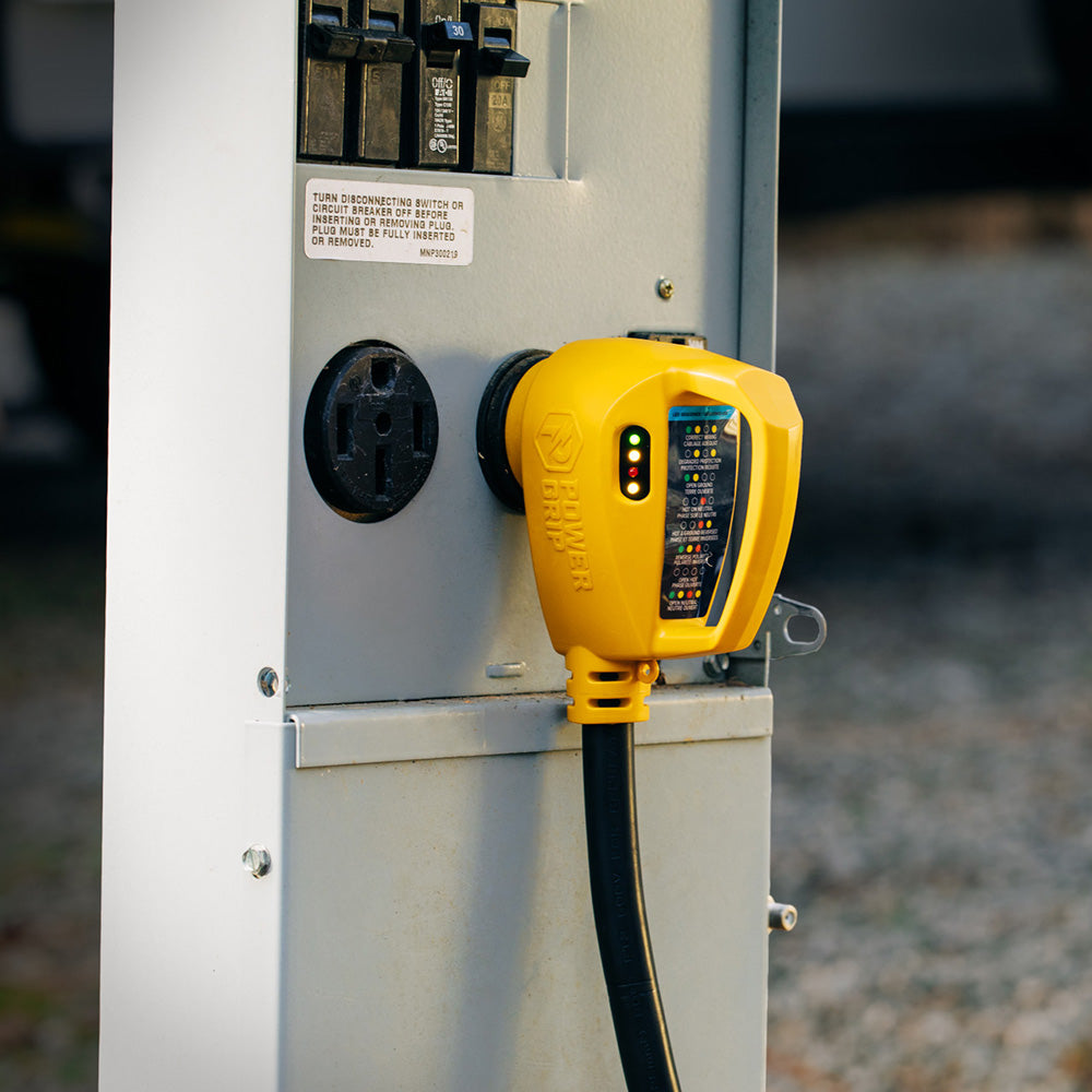Camco Power Grip RV 12" 30Amp Circuit Analyzer Dogbone - Integrated Surge Protection - Skoutley Outdoors LLC