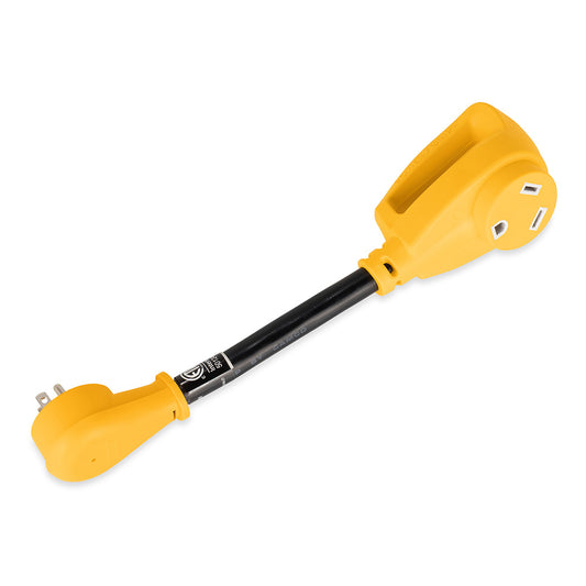 Camco Power Grip Dogbone 15 Amp Male / 30 Amp Female Adapter - 12" - Skoutley Outdoors LLC