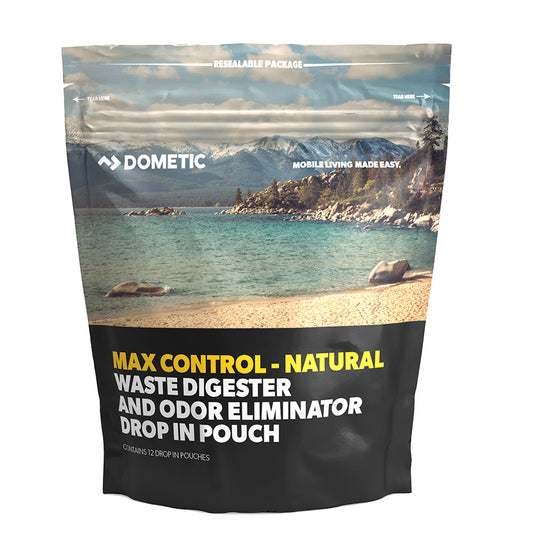 Dometic Max Control Waste Digester & Odor Eliminator Drop-In Pouch - 12-Pack - Skoutley Outdoors LLC