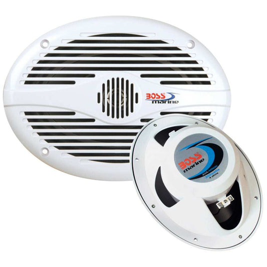 Boss Audio 6"x 9" MR690 Oval Speakers - White - 350W - Skoutley Outdoors LLC